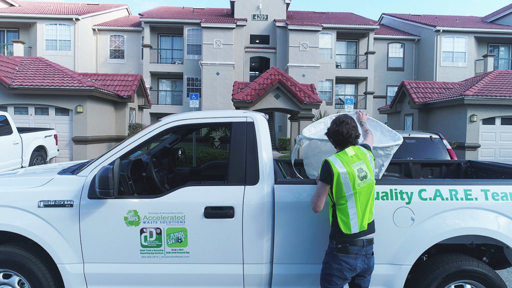 AWS employee with company truck